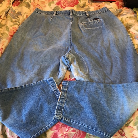 Vintage Gloria Vanderbilt Size 20W Booty Jeans Peg 100% Cotton HandStitch Patch - Picture 3 of 16